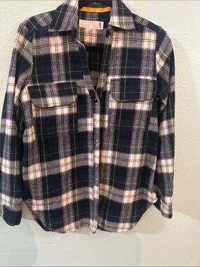 Rails Plaid Flannel Shirt XS Green Navy Yellow Cream Made in USA